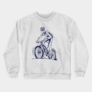 Cyclist Riding A Bicycle Crewneck Sweatshirt